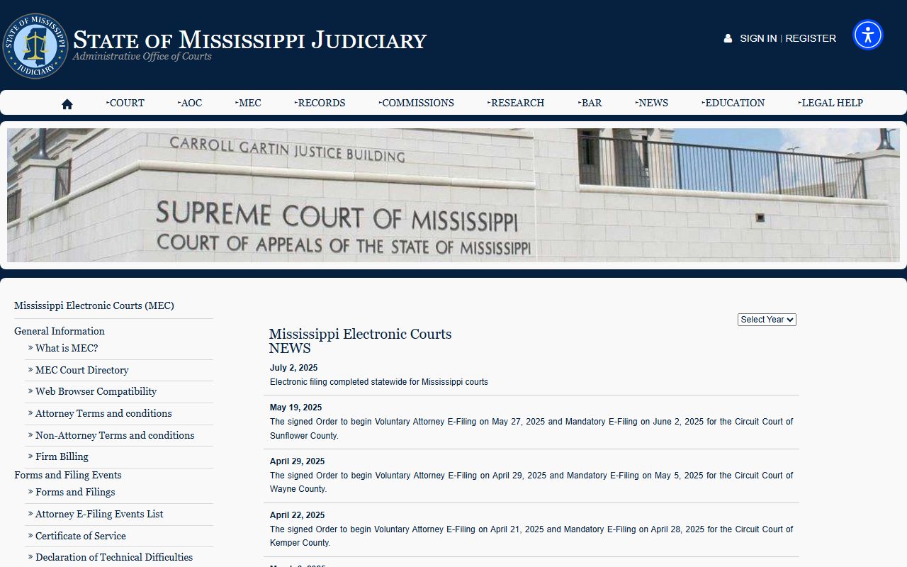 Wayne County court dockets MEC 2025 e-filing implementation notice