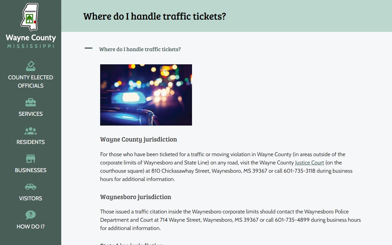 Wayne County traffic ticket venue and traffic court records guide